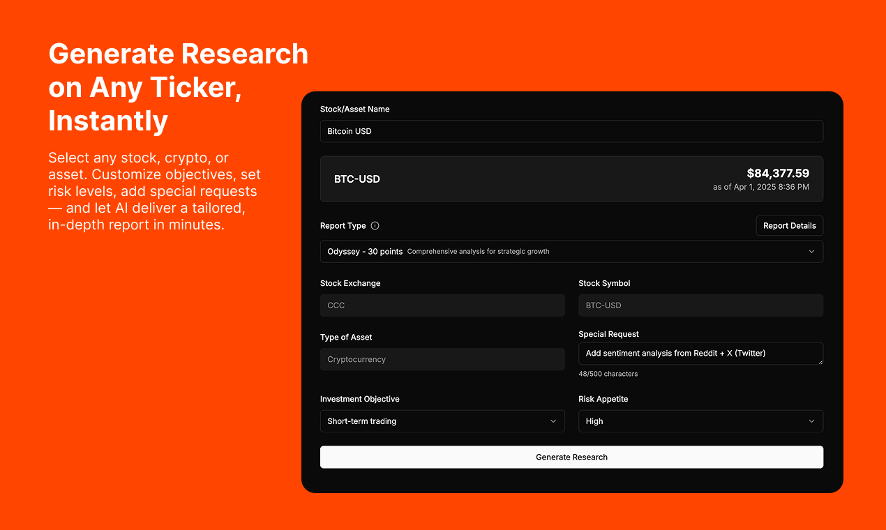 Analyst AI Generate Feature - Investment Research Platform Analyst AI Content Generation - AI Investment Research Tool